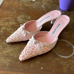 Manolo Blahnik pink mules